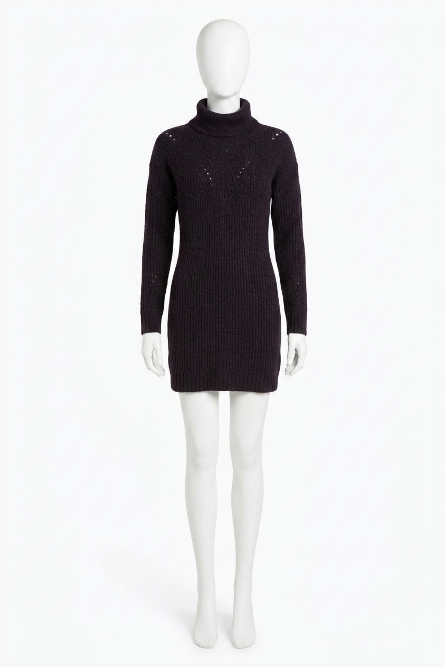 NEW KENSIE long sleeve cowl neck sweater dress in black